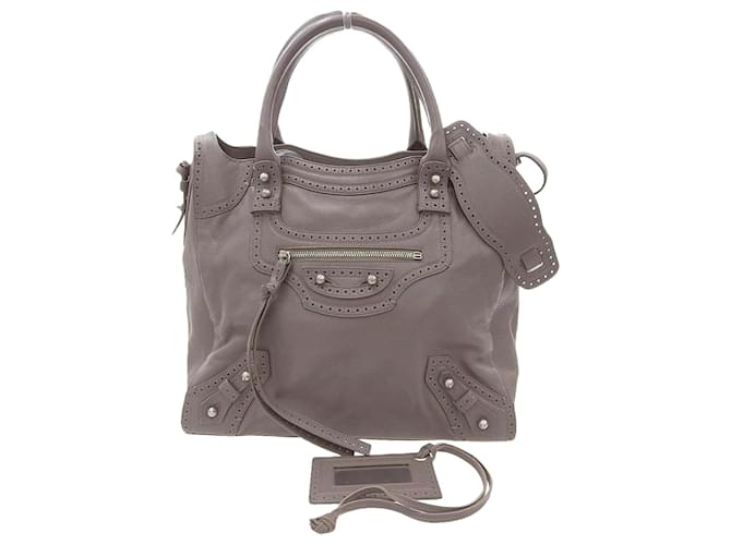 Balenciaga Livasity Paper 2WAY Bag Brown Leather  ref.1515454