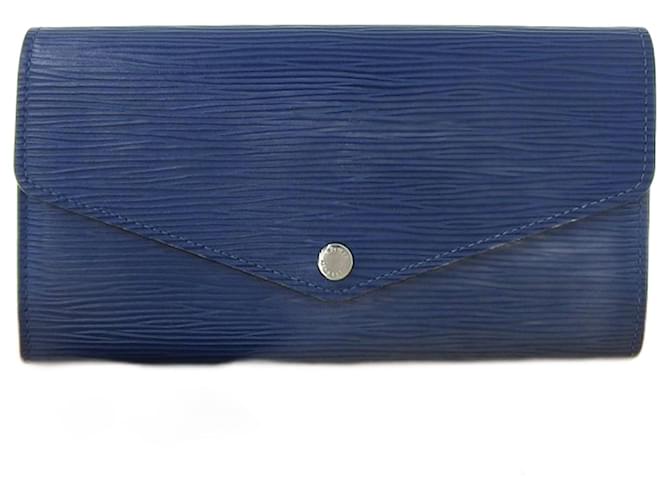 Carteira Longa Sarah Epi Louis Vuitton Azul Couro  ref.1515478