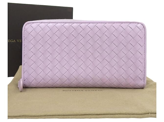 Carteira Longa Intrecciato Bottega Veneta Roxo Couro  ref.1515480