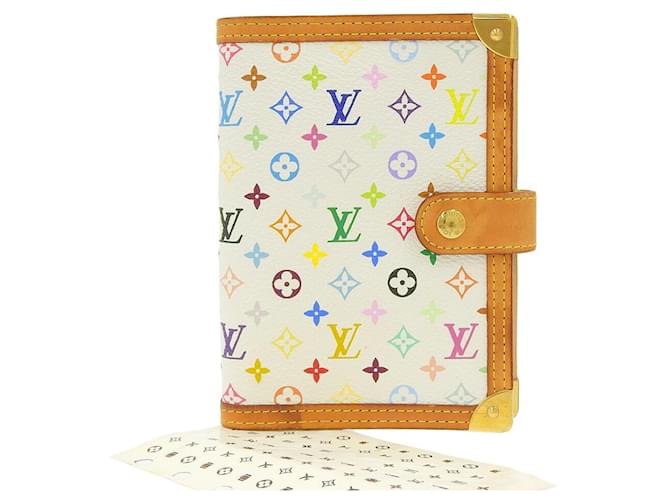 Louis Vuitton Monogram Multicolore Agenda PM Notebook Cover White Cloth  ref.1515483