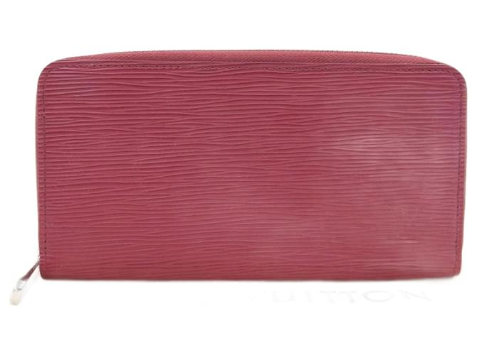 Cartera Zippy Epi Louis Vuitton Roja Fucsia Cuero  ref.1515487