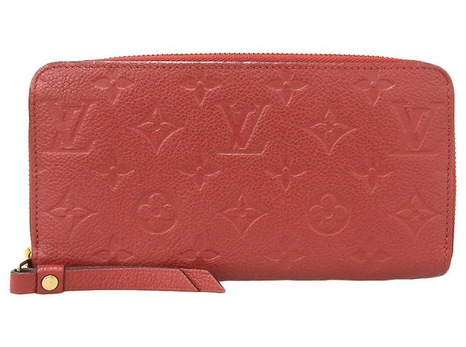 Louis Vuitton Monogram Empreinte Zippy Wallet Case Red
