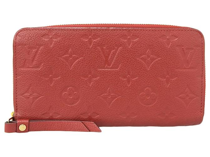 Funda de billetera Zippy Monogram Empreinte Louis Vuitton Roja Lienzo  ref.1515494