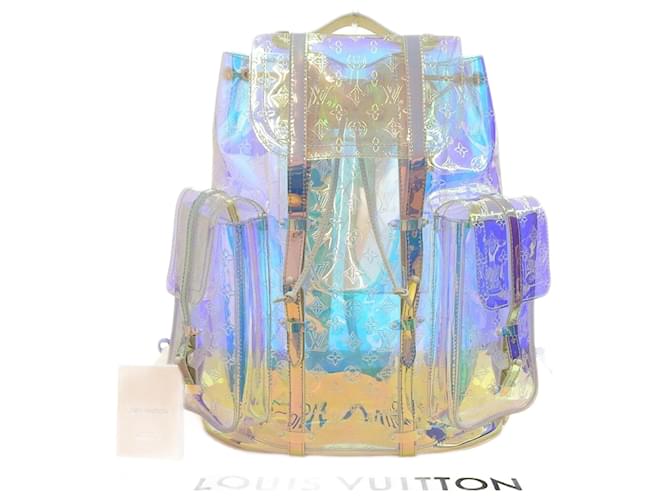 Mochila Popup Limitada Louis Vuitton Monogram Prism Christopher GM Amarillo Monograma Charol  ref.1515510