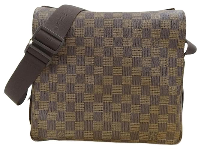 Sac à épaule Damier Naviglio Ebene de Louis Vuitton Toile Damier ebène  ref.1515513