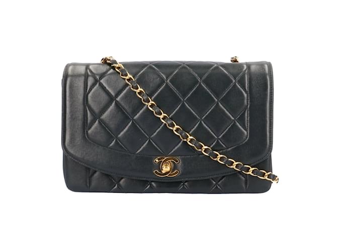 Sac à épaule Chanel Diana Chain Cuir Noir  ref.1515522