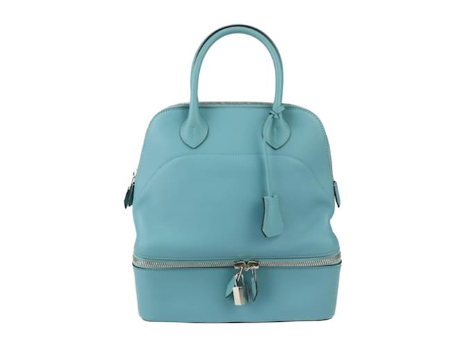 Hermès Sac à main Hermes Bolide Sucre Cuir Bleu  ref.1515530