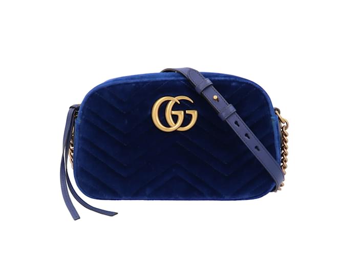 Bolso de Hombro Gucci Marmont Azul  ref.1515547