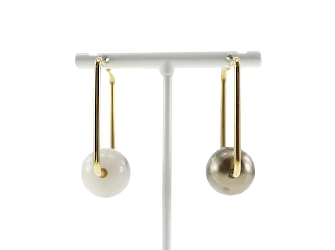 Céline Celine Gold Plated Square Hoop Earrings  ref.1515584