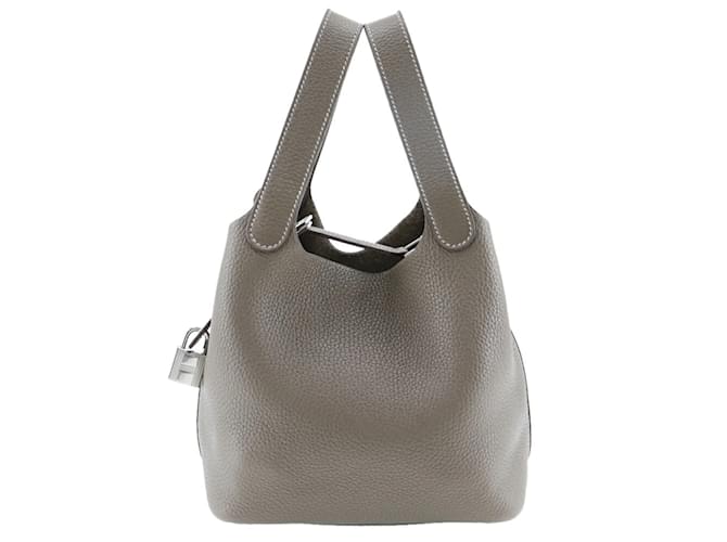 Hermès Hermes Picotin Rock 18 PM Handbag Taupe Leather  ref.1515614