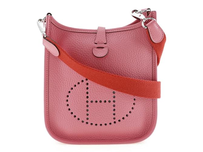 Hermès Hermes Evelyne TPM Shoulder Bag Pink Red Leather  ref.1515619