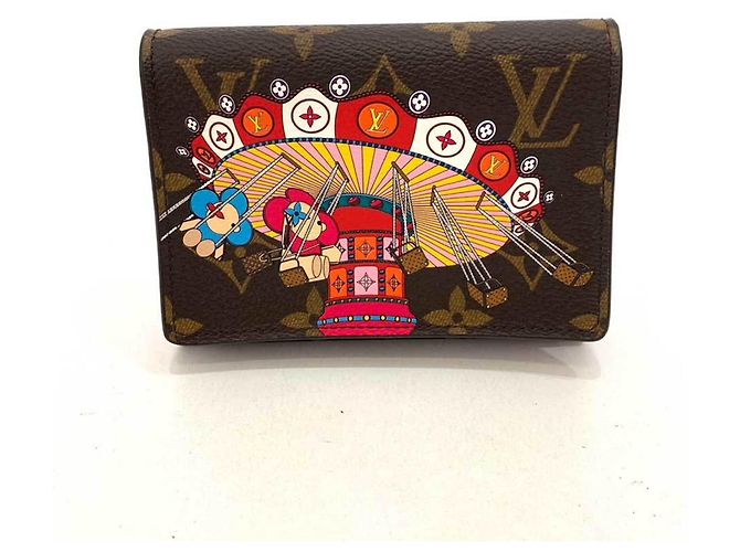Billetera Trifold Monogram Louis Vuitton Castaño Rosa