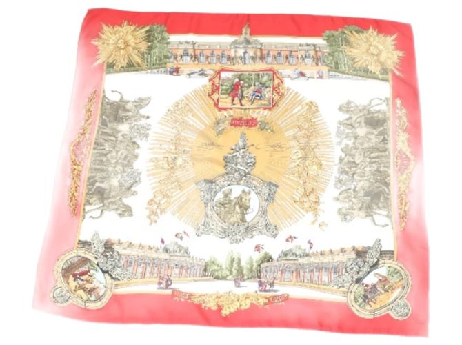 Hermès Sciarpa in seta rossa Hermes Frederic Kare90 Rosso