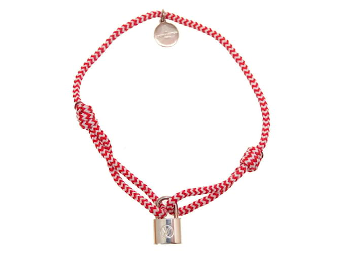 Bracelet Charm Silver Lockit de Louis Vuitton Brasserie Argent Coton Rouge  ref.1515847