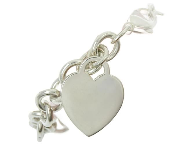 Tiffany & Co Tiffany Retorno Pulseira Tag Coração Prata 925  ref.1515882