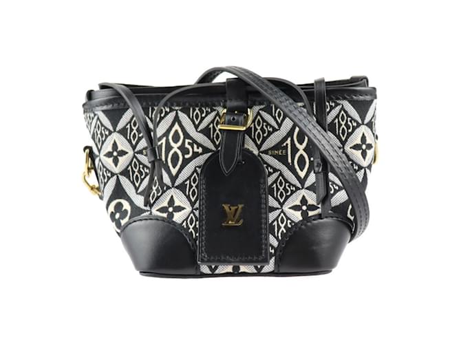 Louis Vuitton SINCE1854 Noe Perth Monogram Jacquard Schultertasche Schwarz Leder Leinwand  ref.1515888