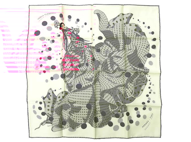 Écharpe Hermès Petit Carré 40 Ola Flamenca Soie Rose  ref.1515897