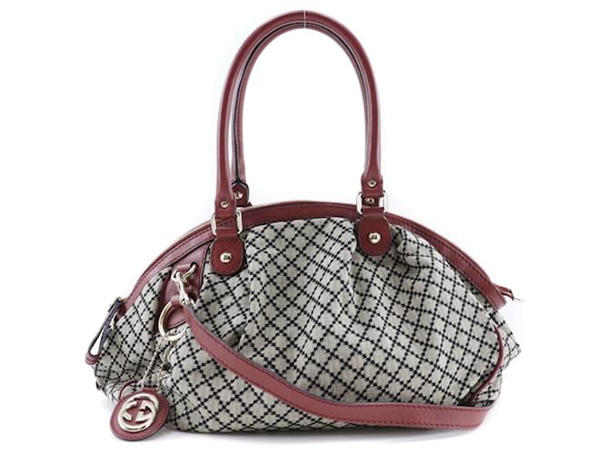 Gucci Diamante Handbag Sookie Brown Red Cloth  ref.1515923