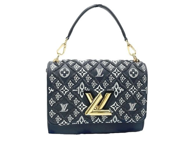 Sac à épaule Louis Vuitton Twist MM noir