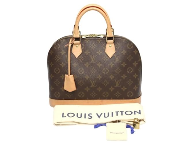 Sac à main Alma Monogram Louis Vuitton Cuir vernis Marron  ref.1516004