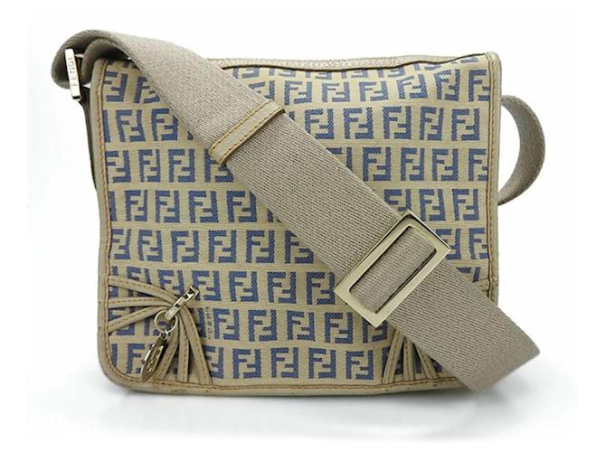 Sac à épaule Fendi Zucca beige Cuir Toile  ref.1516035