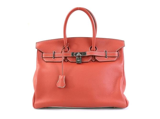 Hermès Hermes Birkin Eclat 35 Handbag White Red Leather  ref.1516110