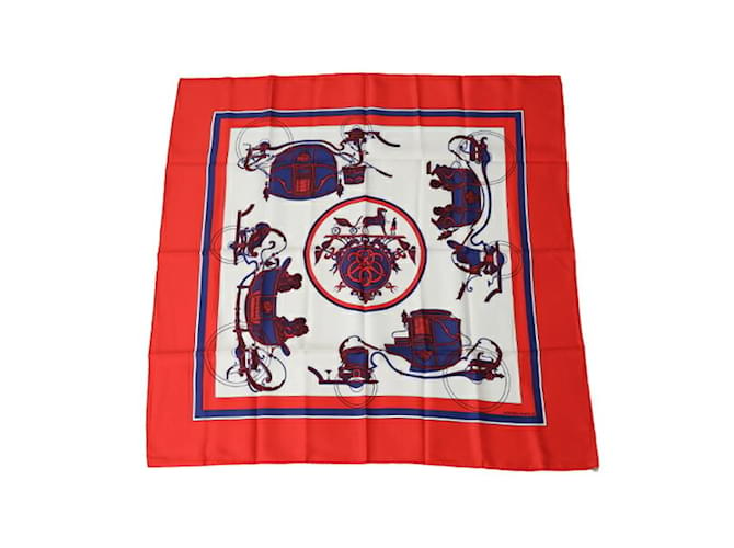 Hermès Hermes Carre90 Scarf in Red Silk  ref.1516141