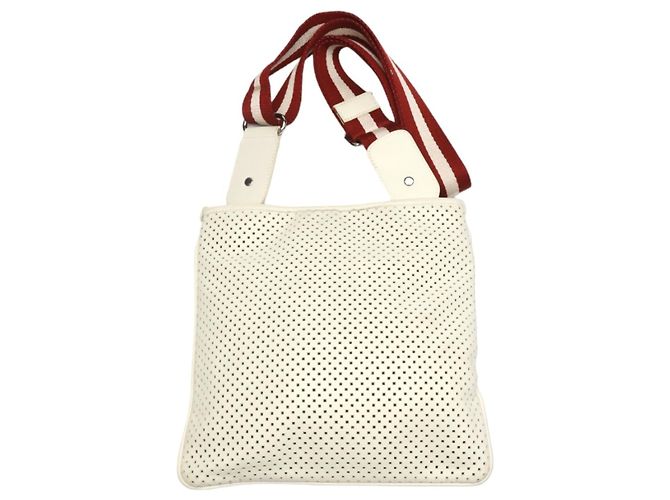 Bolsa de ombro em couro BALLY Punching Branco