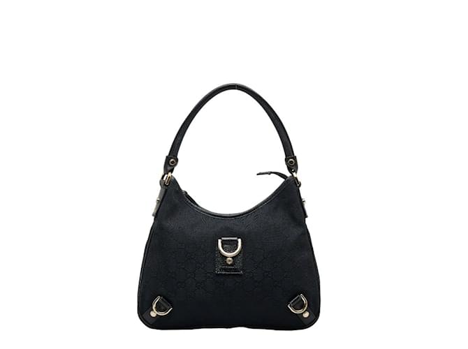 Gucci GG Canvas Abbey Handbag Black Leather Cloth  ref.1516160