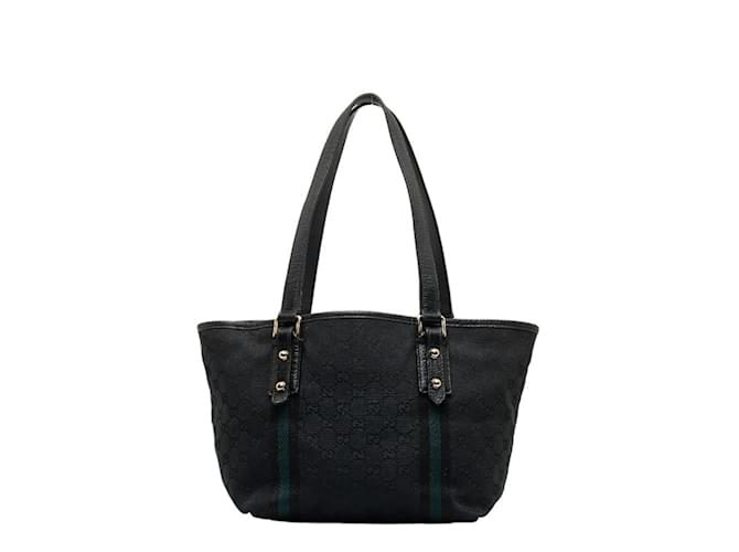 Sac tote Gucci GG Canvas Sherry Line Toile Noir  ref.1516445