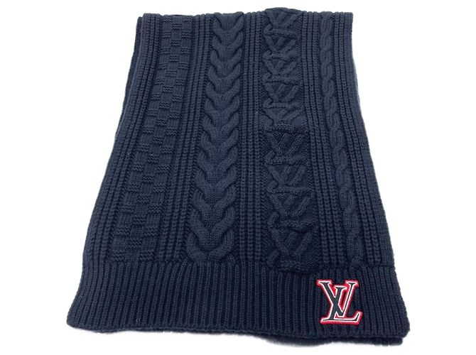 Cachecol de lã navy Louis Vuitton Azul marinho