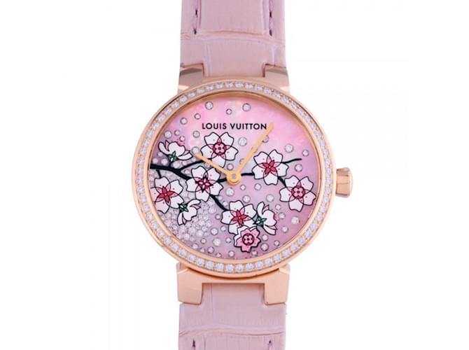 Louis Vuitton Tambour PM Sakura Q1K09 Uhr mit rosa Zifferblatt ref.1516585 Joli Closet