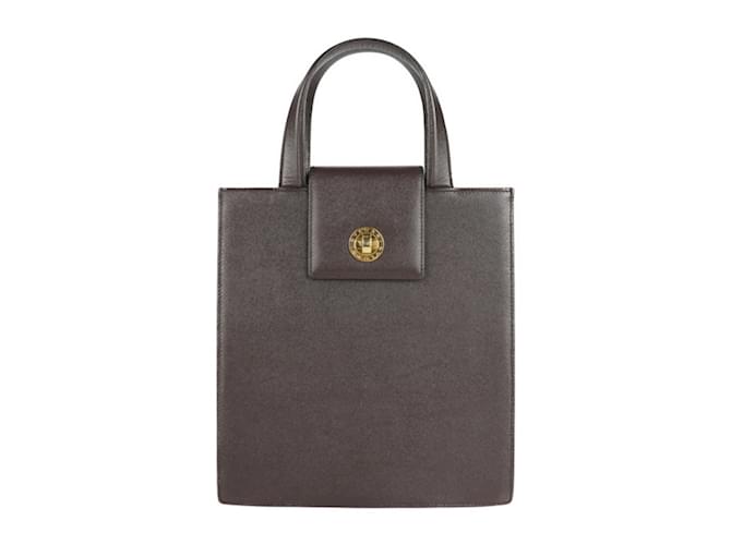 Bulgari Sac fourre-tout en cuir marron foncé Bvlgari Bvlgari  ref.1516891