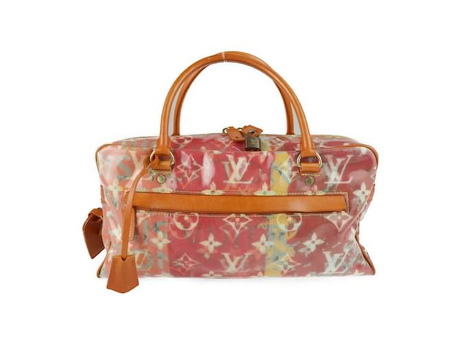 Sac à main Louis Vuitton Weekender PM Monogram Pulp Cuir Toile Marron Multicolore  ref.1516896