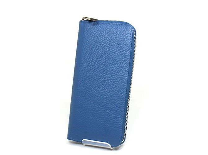 Louis Vuitton Taurillon Zippy Wallet Vertical Blue