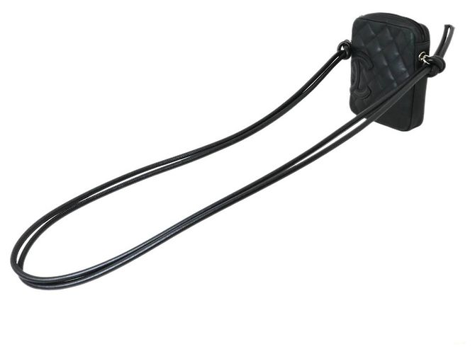 Chanel Matelasse Cambon Line Black Shoulder Pouch