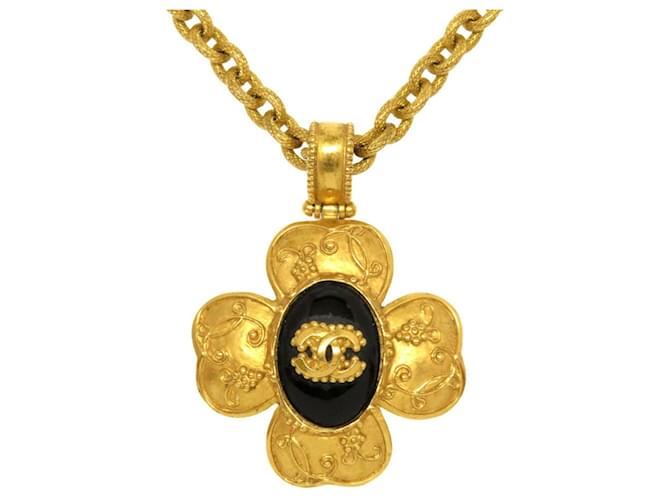 Collier Pendentif Coco Mark en Pierre Chanel Métal Noir  ref.1516992