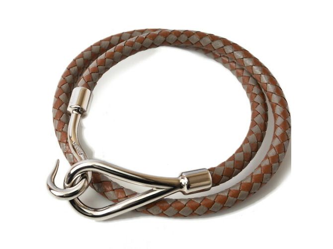Hermès Pulsera de cuero Jumbo Hermes Castaño