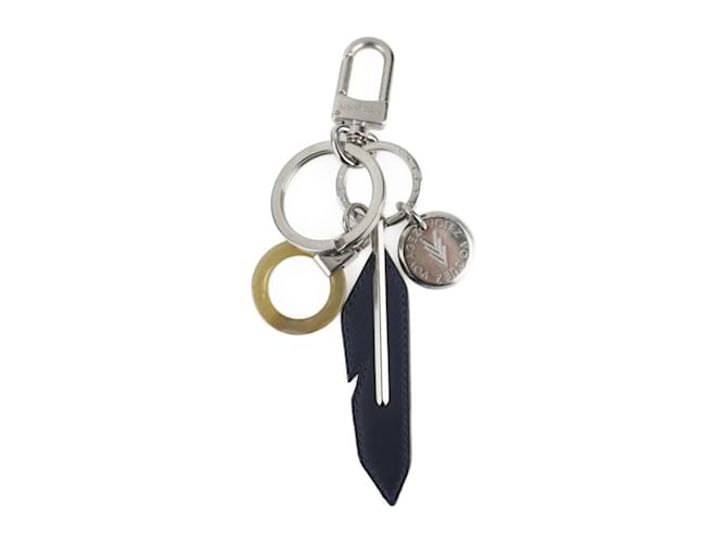 Louis Vuitton Dreaming Charms Keychain Navy blue Leather Metal  ref.1517041