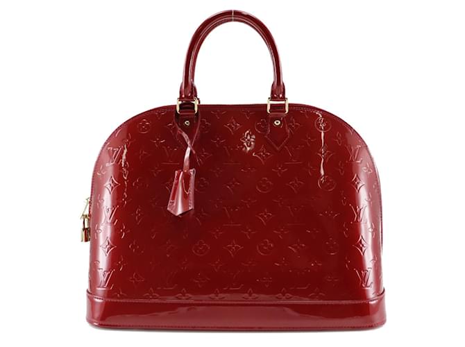 Sac à main Alma GM Louis Vuitton Cuir vernis Rouge  ref.1517080