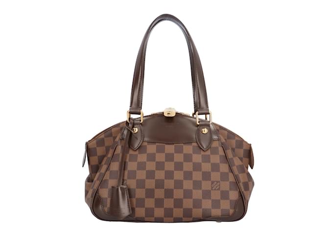 Bolsa Louis Vuitton Verona PM Damier Marrom Lona  ref.1517099