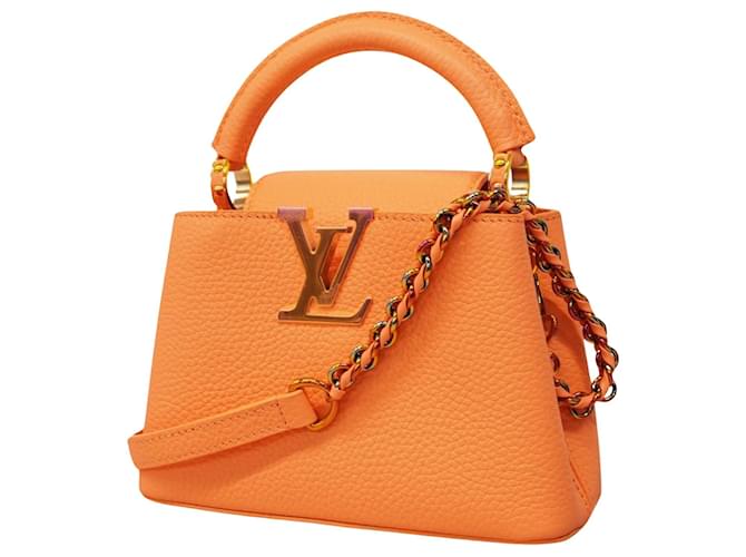 Mini Capucines Louis Vuitton Arancione Pelle  ref.1517151