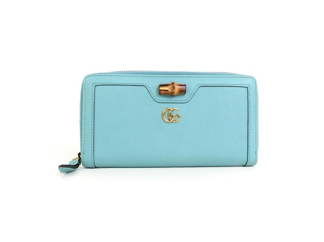 Marmont Gucci Turquoise Leather Coin Purse  ref.1517184