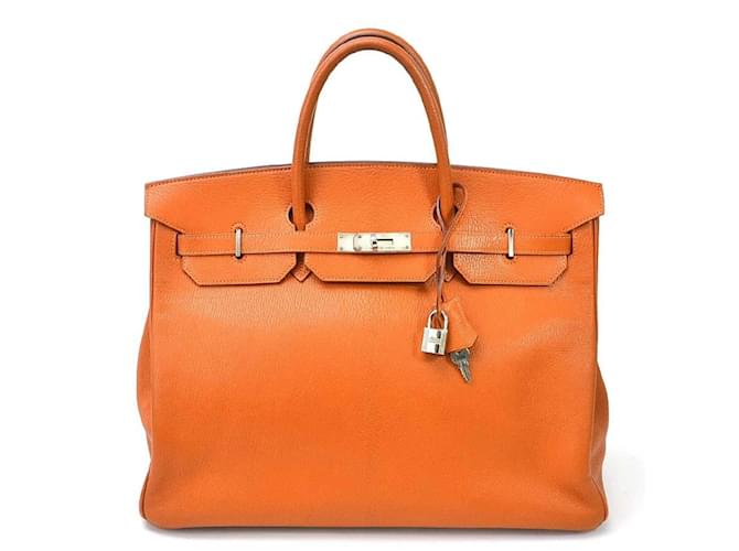 Hermès Hermes Birkin 40 Handbag in Potiron Orange Diamond  ref.1517194