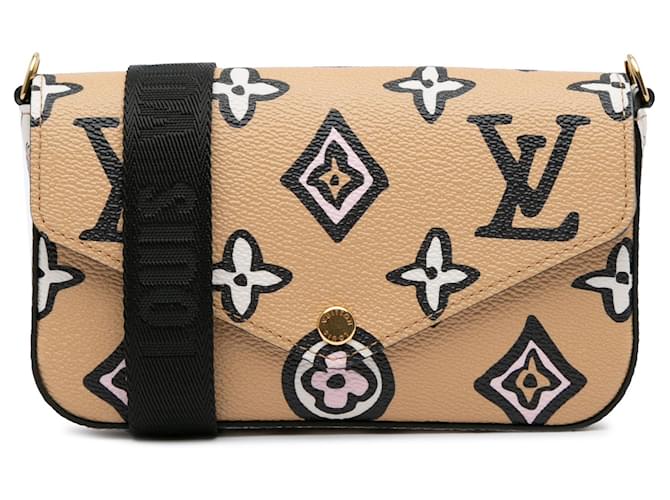 Bolsa transversal Felicie Strap & Go Monograma 'Wild at Heart' Louis Vuitton bege Lona  ref.1517331