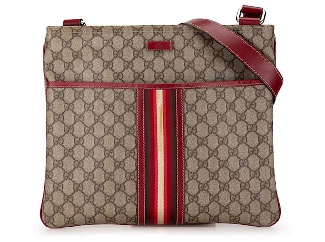 Sac à bandoulière Gucci GG Supreme Web marron Cuir  ref.1517338