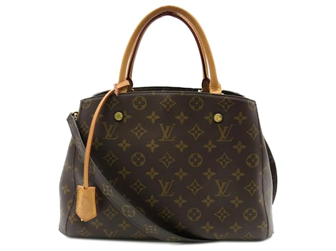 Brown Louis Vuitton Monogram Montaigne MM Satchel Leather  ref.1517378