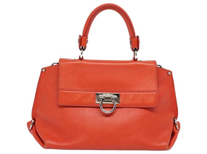 Salvatore Ferragamo Sofia Arancione Pelle  ref.1517425