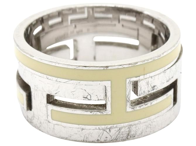 Ring Hermès Move H Silvery Silver  ref.1517869