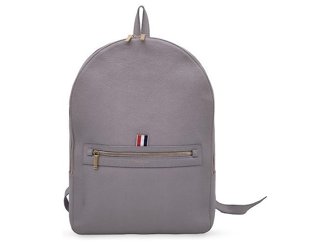 Thom Browne Mochila clássica de couro cinza
